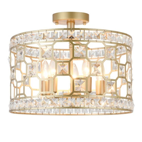 Hot Sale 😍 Warehouse Of Tiffany Kondik 5-Light 16-Inch Drum Semi-Flush Lamp ⭐ 2 Hot Sale 😍 Warehouse Of Tiffany Kondik 5-Light 16-Inch Drum Semi-Flush Lamp ⭐ - Image 2