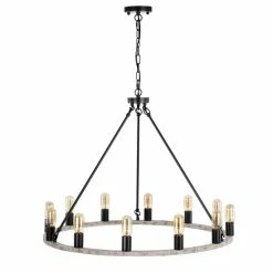 Buy 👏 Warehouse Of Tiffany Liam 12-Light 35 Inch Round Wagon Wheel Chandelier Matte Black 😀 -Warehouse of Tiffany sale unnamed file 1312