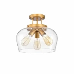 Best Pirce 💯 Warehouse Of Tiffany Sadie Matte Gold 3-Light Clear Curved Glass Shade Semi-Flush Mount 🥰 -Warehouse of Tiffany sale unnamed file 1471