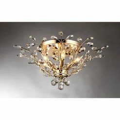 Best deal ⭐ Warehouse Of Tiffany Ava 6-light Gold 27-inch Crystal Flush Mount 😉