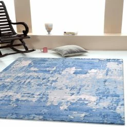 Best Sale ⌛ Warehouse Of Tiffany Malou Smoke Blue Handwoven Rug 🌟