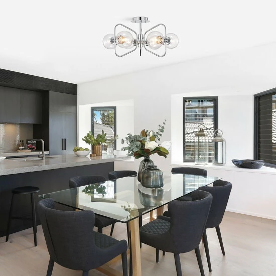 Cheap ๐ Warehouse Of Tiffany Elaina 6-Light Geometric Metal Frames Semi-Flush Mount With Glass Globe Shades Matte Gold ๐ 2 Cheap ๐ Warehouse Of Tiffany Elaina 6-Light Geometric Metal Frames Semi-Flush Mount With Glass Globe Shades Matte Gold ๐ - Image 2