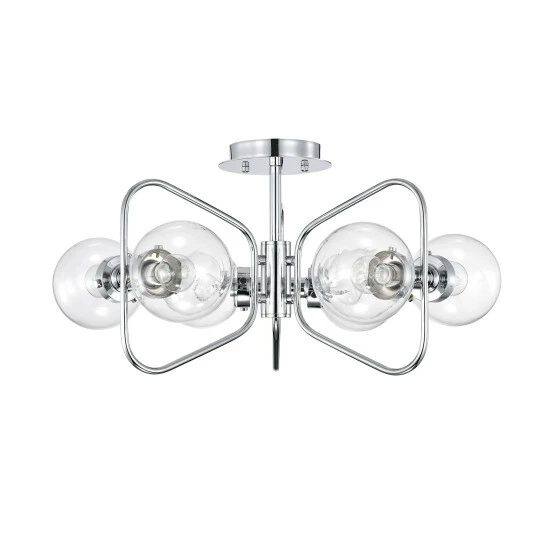 Cheap ๐ Warehouse Of Tiffany Elaina 6-Light Geometric Metal Frames Semi-Flush Mount With Glass Globe Shades Matte Gold ๐ 5 Cheap ๐ Warehouse Of Tiffany Elaina 6-Light Geometric Metal Frames Semi-Flush Mount With Glass Globe Shades Matte Gold ๐ - Image 5