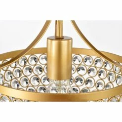 Outlet ✨ Warehouse Of Tiffany Laverna Semi-Flush Mount Crystal Ceiling Light Matte Gold Finish 1-Light - N/A 🔥 -Warehouse of Tiffany sale unnamed file 2124