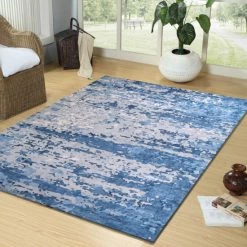 Discount ⌛ Warehouse Of Tiffany Juana Blue Silver Handwoven Rug 🎁