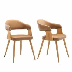 Best Sale 🔥 Warehouse Of Tiffany Tadala PU Leather & Wood Dining Arm Chair Open Back (Set 2) Gray 🧨 -Warehouse of Tiffany sale unnamed file 2435