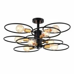 New 🎉 Warehouse Of Tiffany Camilla Semi Flush Mount Ceiling Light Matte Black Finish 9-Light - N/A ✨ -Warehouse of Tiffany sale unnamed file 2820