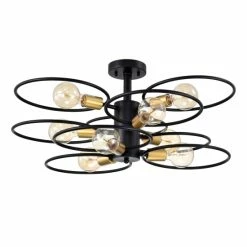 New 🎉 Warehouse Of Tiffany Camilla Semi Flush Mount Ceiling Light Matte Black Finish 9-Light - N/A ✨ -Warehouse of Tiffany sale unnamed file 2821
