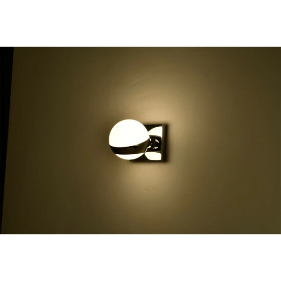 Best deal 🧨 Warehouse Of Tiffany Lona 5 Inch Gold Finish Orb Opaque Glass Wall Sconces 1 Light Chrome Polish 🧨 3 Best deal 🧨 Warehouse Of Tiffany Lona 5 Inch Gold Finish Orb Opaque Glass Wall Sconces 1 Light Chrome Polish 🧨 - Image 3