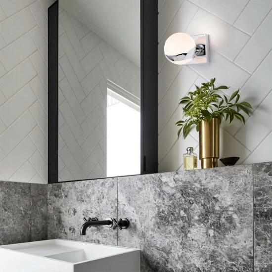 Best deal 🧨 Warehouse Of Tiffany Lona 5 Inch Gold Finish Orb Opaque Glass Wall Sconces 1 Light Chrome Polish 🧨 8 Best deal 🧨 Warehouse Of Tiffany Lona 5 Inch Gold Finish Orb Opaque Glass Wall Sconces 1 Light Chrome Polish 🧨 - Image 8