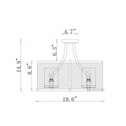 Promo 🤩 Warehouse Of Tiffany Adrian Semi-Flush Mount 4-Light Metal Mesh Drum Shade ❤️ -Warehouse of Tiffany sale unnamed file 3210