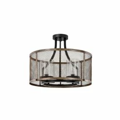 Promo 🤩 Warehouse Of Tiffany Adrian Semi-Flush Mount 4-Light Metal Mesh Drum Shade ❤️ -Warehouse of Tiffany sale unnamed file 3212