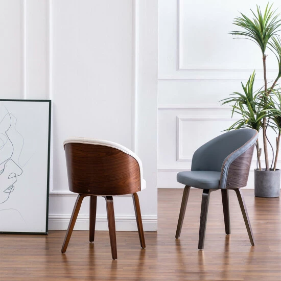 Buy ๐ Warehouse Of Tiffany Maynau PU Leather & Wood Upholstered Dining Arm Chairs (Set 2) Gray Blue ๐งจ 2 Buy ๐ Warehouse Of Tiffany Maynau PU Leather & Wood Upholstered Dining Arm Chairs (Set 2) Gray Blue ๐งจ - Image 2