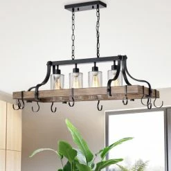 Flash Sale 😍 Warehouse Of Tiffany Blakes 4-light Metal Kitchen Island Chandelier With Pot Hooks 💯