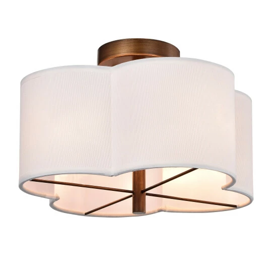 New ๐ Warehouse Of Tiffany Polst Antique Copper 4-Light Clover Semi-Flush Ceiling Lamp ๐งจ 2 New ๐ Warehouse Of Tiffany Polst Antique Copper 4-Light Clover Semi-Flush Ceiling Lamp ๐งจ - Image 2