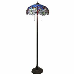 Outlet 🌟 Warehouse Of Tiffany Hailey Tiffany-style Floor Lamp Blue 💯