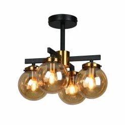 Best reviews of 🎁 Warehouse Of Tiffany Aurora Black+Antique Brass 4-Light Clear Glass Shades Semi-Flush Mount 👏 -Warehouse of Tiffany sale unnamed file 4146