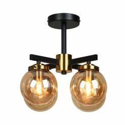 Best reviews of 🎁 Warehouse Of Tiffany Aurora Black+Antique Brass 4-Light Clear Glass Shades Semi-Flush Mount 👏 -Warehouse of Tiffany sale unnamed file 4147