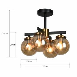 Best reviews of 🎁 Warehouse Of Tiffany Aurora Black+Antique Brass 4-Light Clear Glass Shades Semi-Flush Mount 👏 -Warehouse of Tiffany sale unnamed file 4148