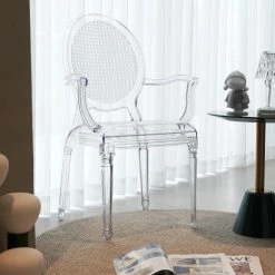 Best deal 😉 Warehouse Of Tiffany Fredrick Clear Acrylic Armchair Dining Chair (Set Of 2) 🥰