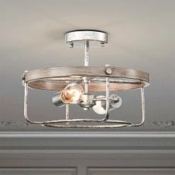 Wholesale 💯 Warehouse Of Tiffany Salaree 15 Inch Antique Cage Semi Flush Mount With 2 Light ⌛