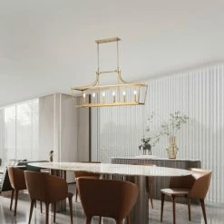 Hot Sale 👍 Warehouse Of Tiffany 17" Monium Caged Linear 6-Light Candelabra Brushed Gold 🎁 -Warehouse of Tiffany sale unnamed file 4750