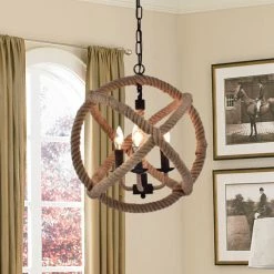 Coupon ๐ Warehouse Of Tiffany Twirlie 16.5-inch Hemp Rope Antique Bronze Metal Chandelier - 20' X 20' X 20' ๐ฏ