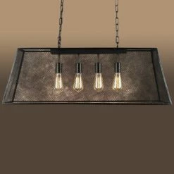 Cheap 🎉 Warehouse Of Tiffany Lemuel 4-light Black 30-inch Edison Island Chandelier With Bulbs 😍