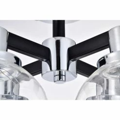 Hot Sale 🎉 Warehouse Of Tiffany Hersilia Semi Flush Mount Ceiling Light Modern-Globe Style Chrome Polished And Matte Black Finish 4-Light - N/A 😀 -Warehouse of Tiffany sale unnamed file 5143