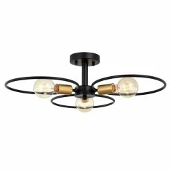 Outlet 🛒 Warehouse Of Tiffany Lucina Semi Flush Mount Ceiling Light Matte Black Finish 3-Light - N/A 😀 -Warehouse of Tiffany sale unnamed file 5227