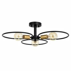 Outlet 🛒 Warehouse Of Tiffany Lucina Semi Flush Mount Ceiling Light Matte Black Finish 3-Light - N/A 😀 -Warehouse of Tiffany sale unnamed file 5228