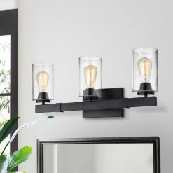 Best reviews of ๐ Warehouse Of Tiffany Melchie Matte Black 3-light Wall Sconce With Bubble Glass Shades ๐
