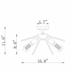 Brand new 👏 Warehouse Of Tiffany Amalia 3-Light Mid-Century Modern Sputnik Semi-Flush Mount Matte Gold 👏 -Warehouse of Tiffany sale unnamed file 5657
