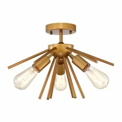 Brand new 👏 Warehouse Of Tiffany Amalia 3-Light Mid-Century Modern Sputnik Semi-Flush Mount Matte Gold 👏 -Warehouse of Tiffany sale unnamed file 5659