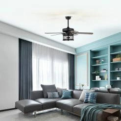 Cheap 🔔 Warehouse Of Tiffany Carmella 25 Inch Industrial Style Lighted Ceiling Fan Cage With Remote Matte-black 🔥 -Warehouse of Tiffany sale unnamed file 5845