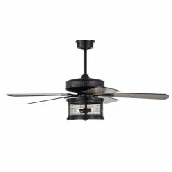 Cheap 🔔 Warehouse Of Tiffany Carmella 25 Inch Industrial Style Lighted Ceiling Fan Cage With Remote Matte-black 🔥 -Warehouse of Tiffany sale unnamed file 5846