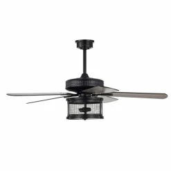 Cheap 🔔 Warehouse Of Tiffany Carmella 25 Inch Industrial Style Lighted Ceiling Fan Cage With Remote Matte-black 🔥 -Warehouse of Tiffany sale unnamed file 5847
