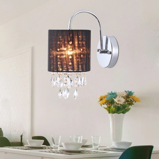 Best Sale 🤩 Warehouse Of Tiffany Andrea 1-light Wall Lamp Chrome 9-inch And Crystals ❤️ 1 Best Sale 🤩 Warehouse Of Tiffany Andrea 1-light Wall Lamp Chrome 9-inch And Crystals ❤️