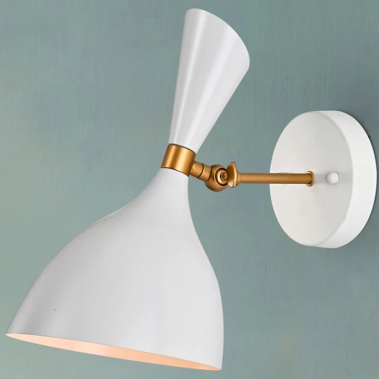 Best reviews of ๐ Warehouse Of Tiffany Richmond Matte White+Gold Curved Bowl Metal Shade 1-Light Wall Sconce โญ 2 Best reviews of ๐ Warehouse Of Tiffany Richmond Matte White+Gold Curved Bowl Metal Shade 1-Light Wall Sconce โญ - Image 2