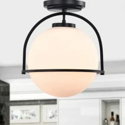 Promo ⭐ Warehouse Of Tiffany Nuka 12 Inch Modern Semi-Flush Mount Pendant Ceiling Lighting 🤩