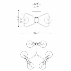 New ✨ Warehouse Of Tiffany Jayda 6-Light Geometric Metal Frames Semi-Flush Mount With Glass Globe Shades Chrome 🛒 -Warehouse of Tiffany sale unnamed file 6195