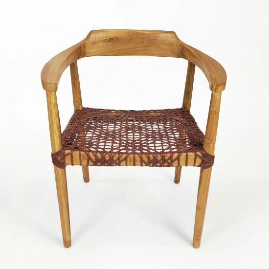 Brand new ⭐ Warehouse Of Tiffany Erline Teak Wood Weaved Leather Seat Accent Chair Armchair Black 🤩 7 Brand new ⭐ Warehouse Of Tiffany Erline Teak Wood Weaved Leather Seat Accent Chair Armchair Black 🤩 - Image 7