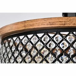 Brand new 🧨 Warehouse Of Tiffany Pomine 24 Inch Modern Crystal Shade Semi Flush Mount 5-Light Matte Black And Imitation Wood Grain ✨ -Warehouse of Tiffany sale unnamed file 6453