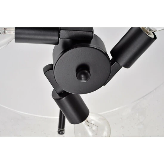 New ๐ Warehouse Of Tiffany Ambrose Matte Black 3-Light Clear Seeded Glass Shade Semi-Flush Mount ๐ 6 New ๐ Warehouse Of Tiffany Ambrose Matte Black 3-Light Clear Seeded Glass Shade Semi-Flush Mount ๐ - Image 6