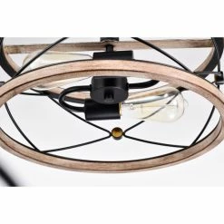 Hot Sale 💯 Warehouse Of Tiffany Vesta Semi Flush Mount Ceiling Light Matte Black With Wood Grain Finish 2-Light - N/A 🔔 -Warehouse of Tiffany sale unnamed file 6579