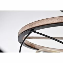 Hot Sale 💯 Warehouse Of Tiffany Vesta Semi Flush Mount Ceiling Light Matte Black With Wood Grain Finish 2-Light - N/A 🔔 -Warehouse of Tiffany sale unnamed file 6580