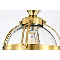 New ✔️ Warehouse Of Tiffany Concordia Semi Flush Mount Ceiling Light Brass Gold And Clear Glass Finish 1-Light - N/A Brass And Clear 🔔 -Warehouse of Tiffany sale unnamed file 6693