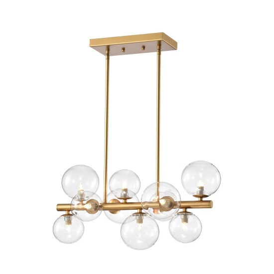 Budget ๐ Warehouse Of Tiffany Darden 22-inch Gold 10-Light Clear Glass Shade Linear Chandelier ๐ 2 Budget ๐ Warehouse Of Tiffany Darden 22-inch Gold 10-Light Clear Glass Shade Linear Chandelier ๐ - Image 2