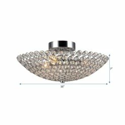 Hot Sale ⌛ Warehouse Of Tiffany Marilla 3-Light 16-Inch Chrome Crystal Semi-Flush Mount - Silver 🎁 -Warehouse of Tiffany sale unnamed file 826